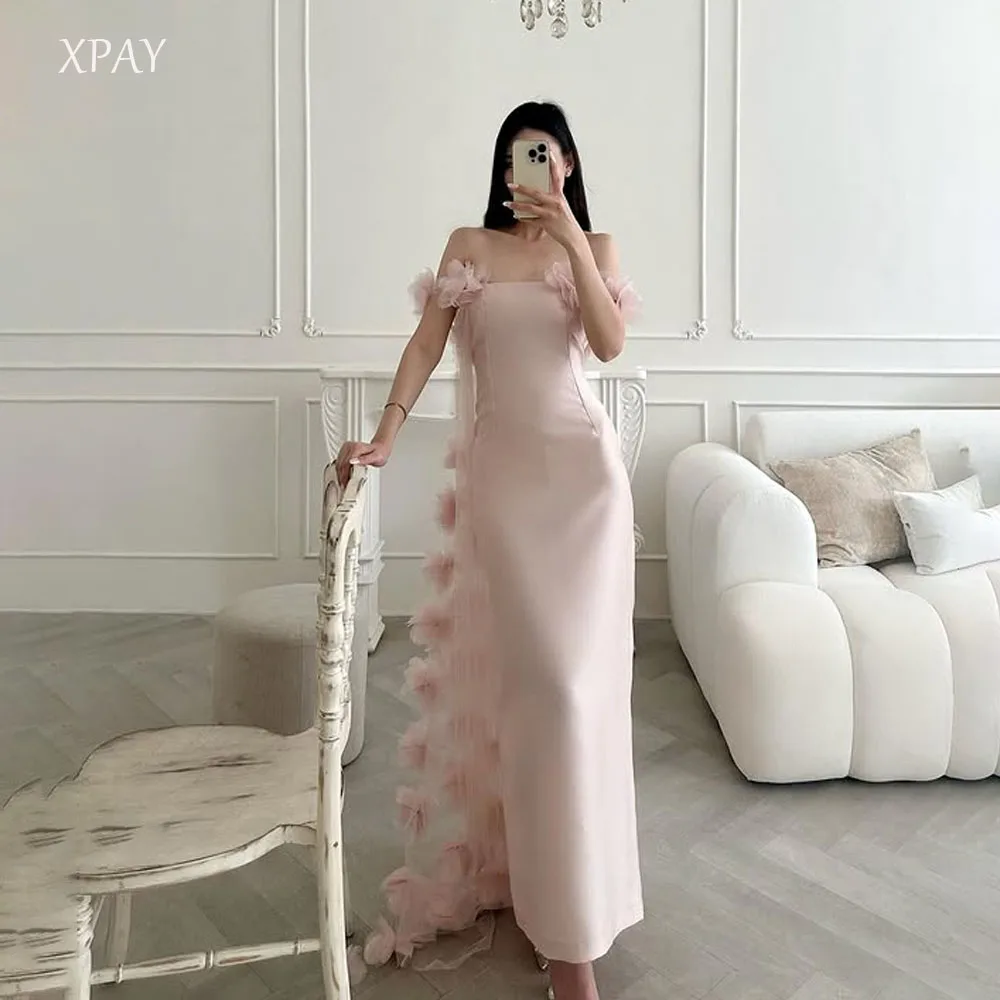 

XPAY винтажное вечернее платье русалки с розовыми цветами, мягкое атласное женское платье для торжественных случаев, платье для свадебной вечеринки и выпускного вечера на заказ