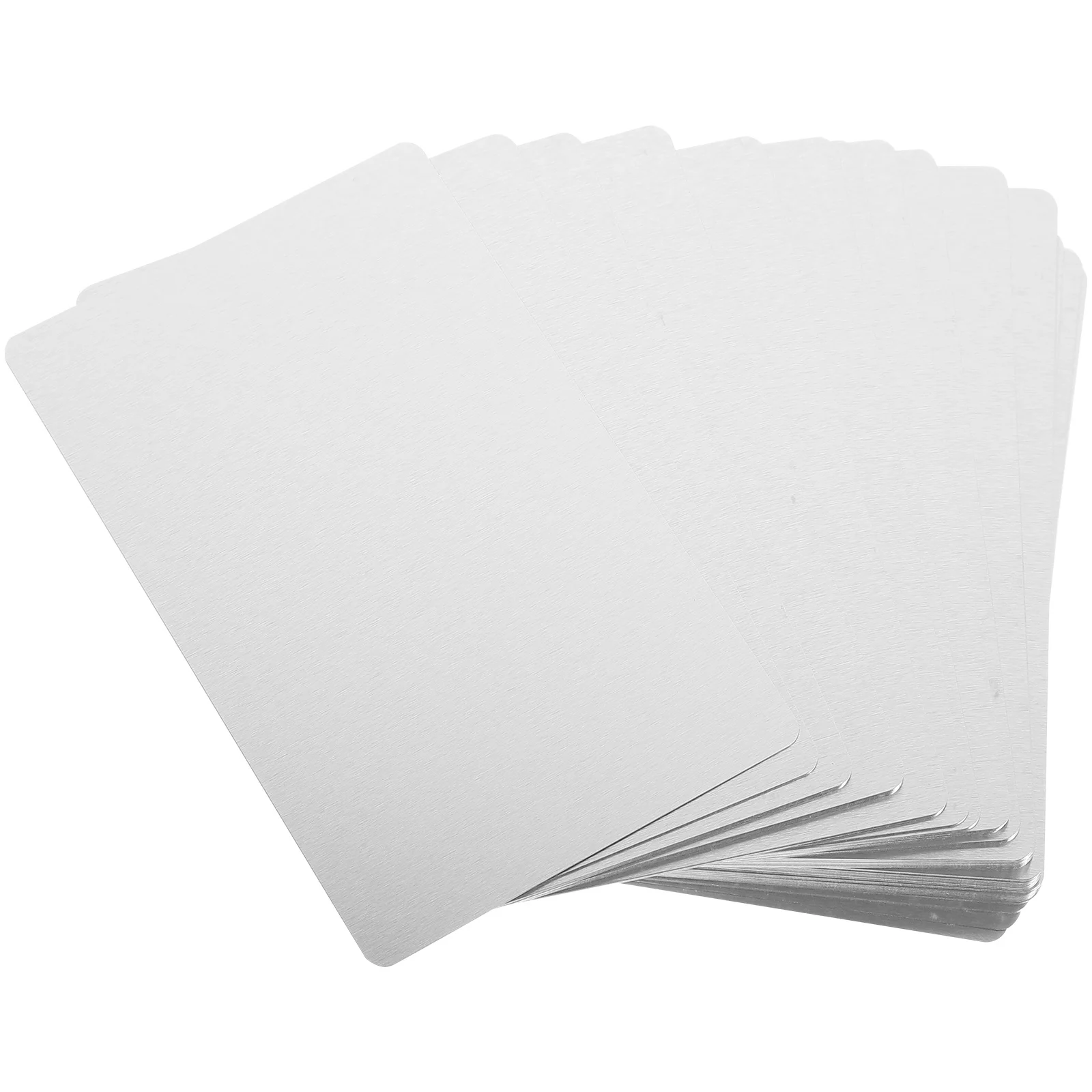 100pcs Blank Metal Business Thick Aluminum Name Cards Diy Sublimation Engraving Smooth Round Corner Customizable Gift