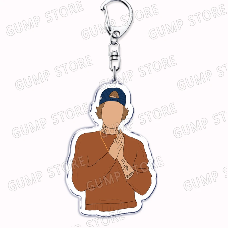Popular Singer Keychains for Accessories Yummy Love Belieber Drew Bear Peach Music Keyring Fans Friends Gifts