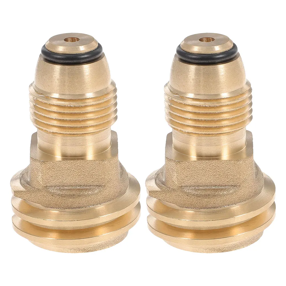 

2PCS Propane Gas Adapter Conversion Kit Golden Copper Refill for Grill Cylinder Valve Connectors Fits Outdoor Camping Cooking