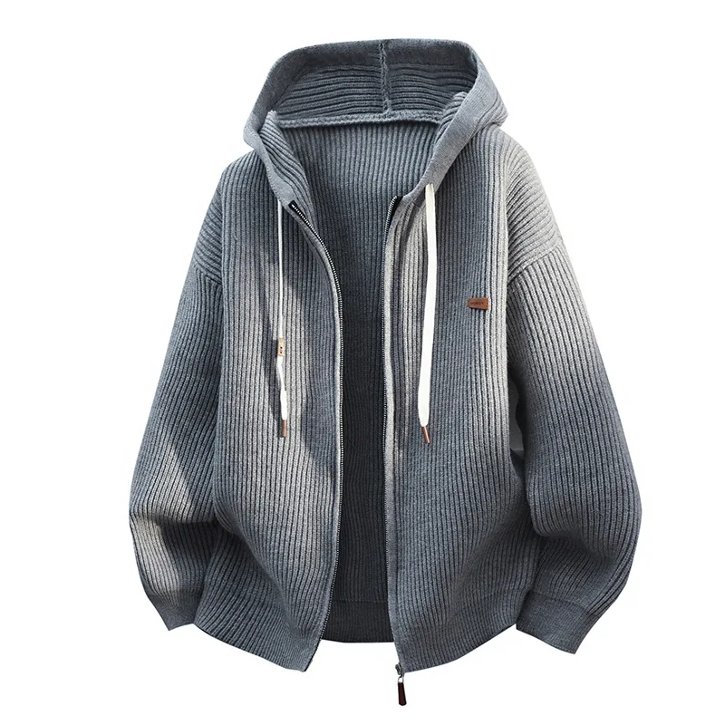 

New Fashion Men Hooded Cardigans Sweatercoats Quality Male Casual Knitwear Cardigans Spring Autumn Outwear Loose Sweaters 4XL