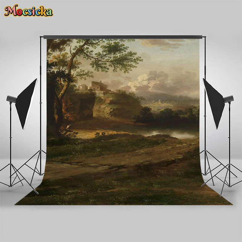 Mocsicka фон для фотосъемки абстрактная текстура масляный стиль живопись акварель лес свадебный портрет фон фотостудия