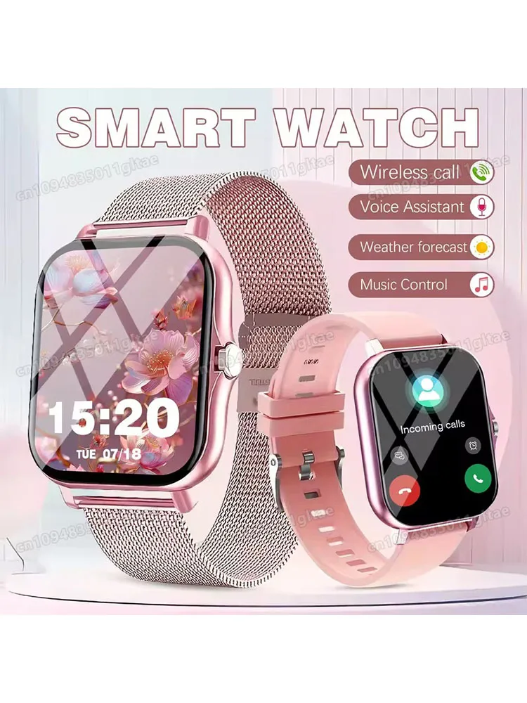 2026 Neue Smartwatch Bluetooth-Anruf Fitness-Tracker Herzfrequenz-Schlafaufzeichnung Outdoor-Sportuhr für Android/iOS Herren Damen HW12