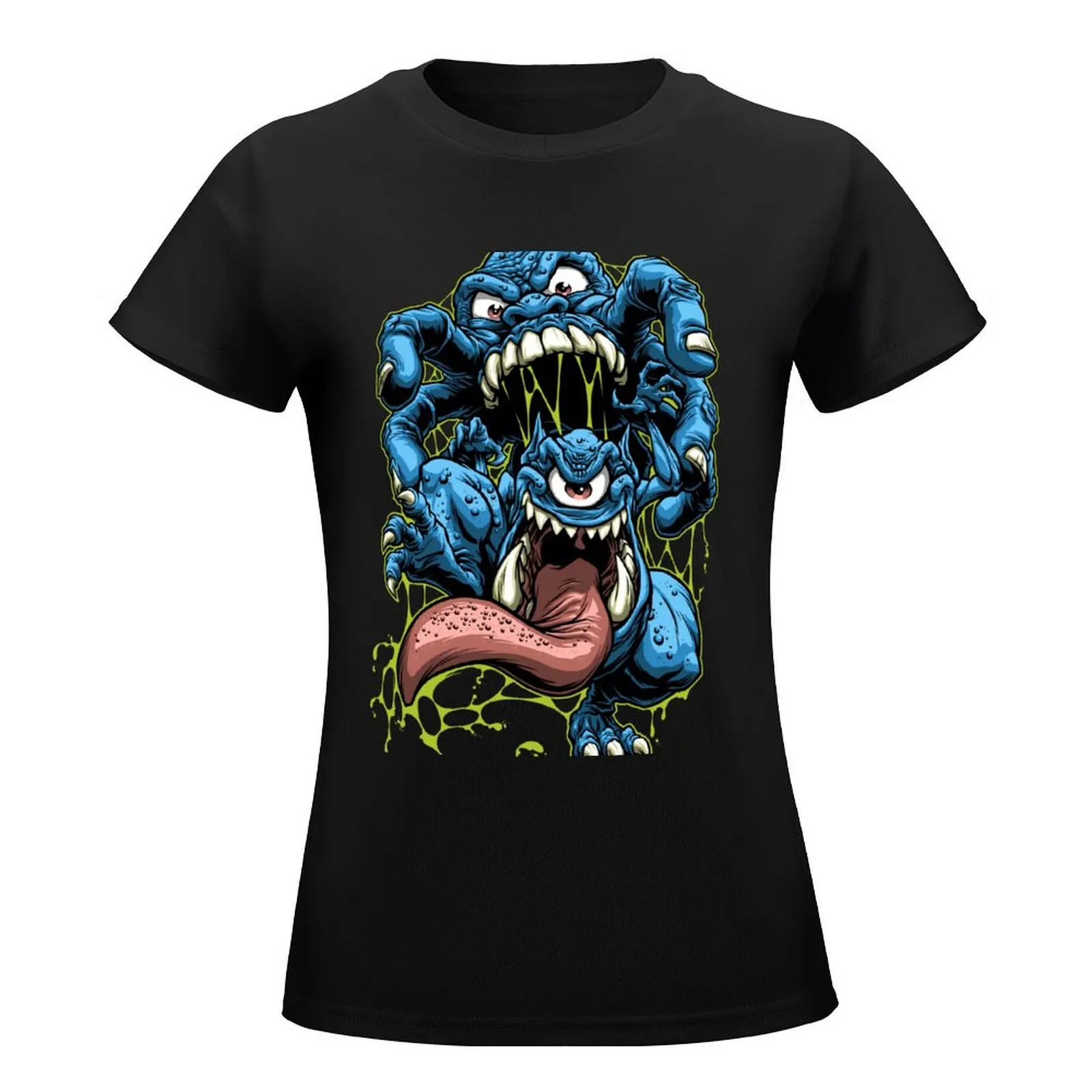 DOUBLE WATER GHOST! T-Shirt animal print shirt for girls cute clothes Short sleeve tee Female clothing t-shirts for Women pack