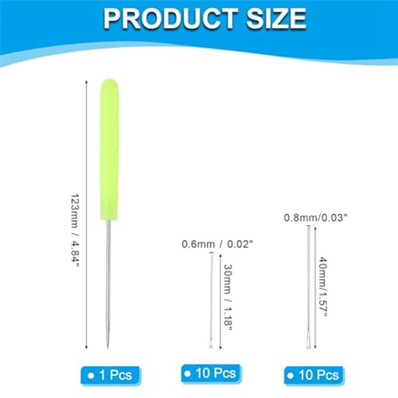 AT28-دمية إبر الحياكة لإعادة تأصيل شعر الدمية إبر تأصيل شعر الدمية باللون الأصفر