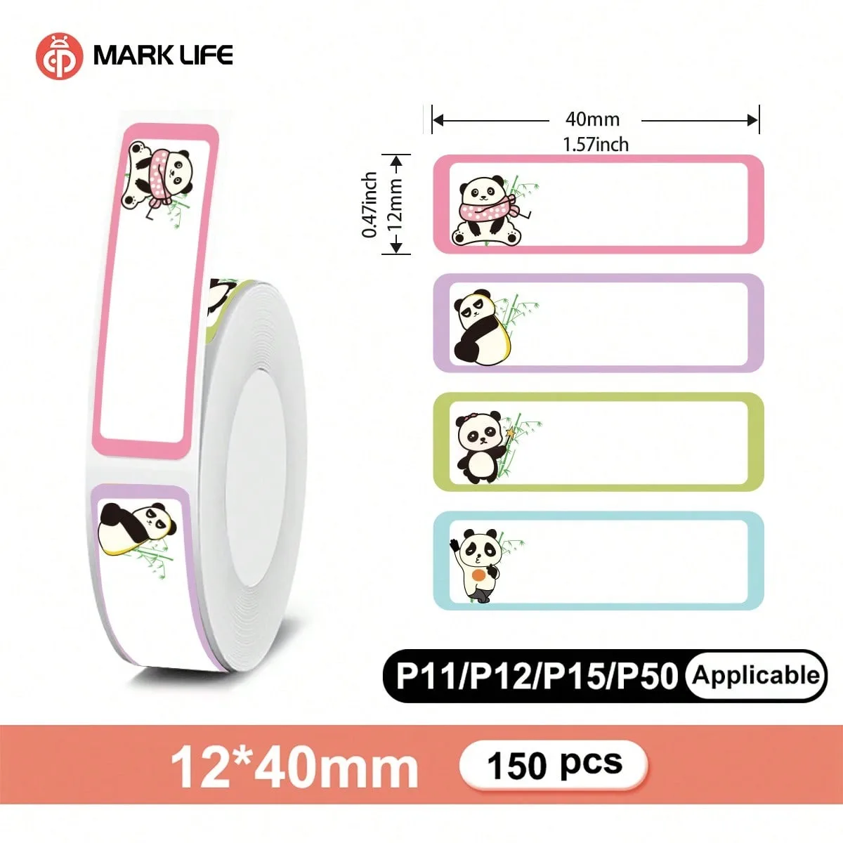 150pcs Waterproof Blank Self Adhesive Assorted Stickers Removable 12x40mm Label Stickers Name Tag Bottle File Document