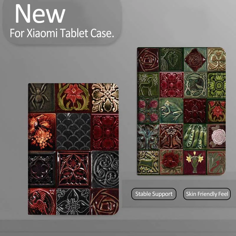 

Floral Decorative Tile Deer Tablet Case For Xiaomi Redmi Mini Pad SE K 2 4 5 6 7 8 2023 2025 11 8.8 11.2 10.1 Pro Gift