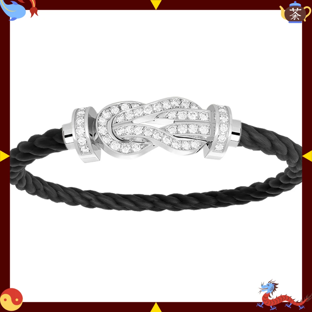 

VZZS 2026 New 925Silver Black Green blue Grey Nylon L Full Zircon Bracelet Female Daily Wear Party Gifts Luxurious Couple Jewelr