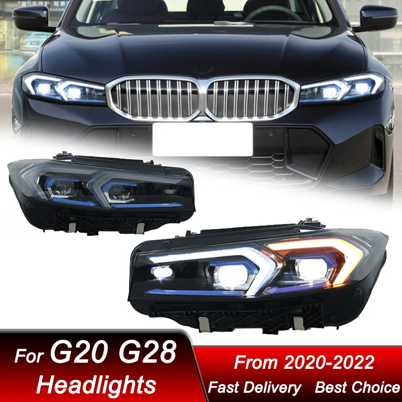 

Car Led Headlights For BMW 3 series G20 G28 LCI 2023-2025 new style LED Headlamp Assembly Upgrade Projector Lens Accessories Kit