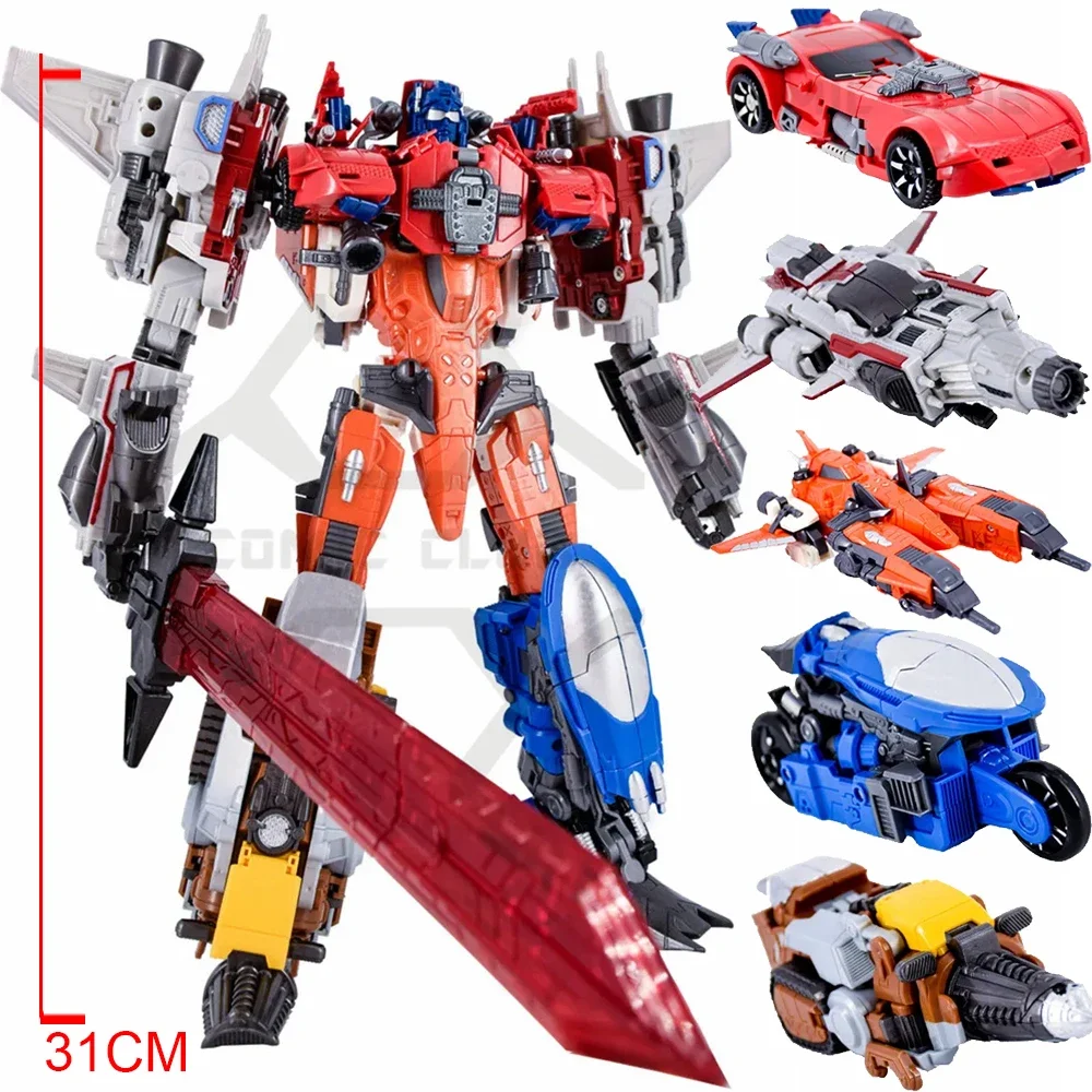 Transformation Toys Computron 5IN1 Combination Strafe Scattershot Afterburner Nosecone Action Figure Deformed Robot Anime Model