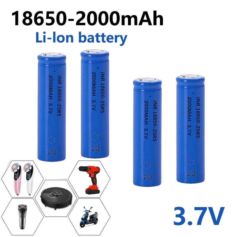 1/2/4/6/8/10pcs 18650-2000mAh Battery 3.7V  Lithium Ion Rechargeable Battery for Counter Lamp Flashlight 18650 Batteries
