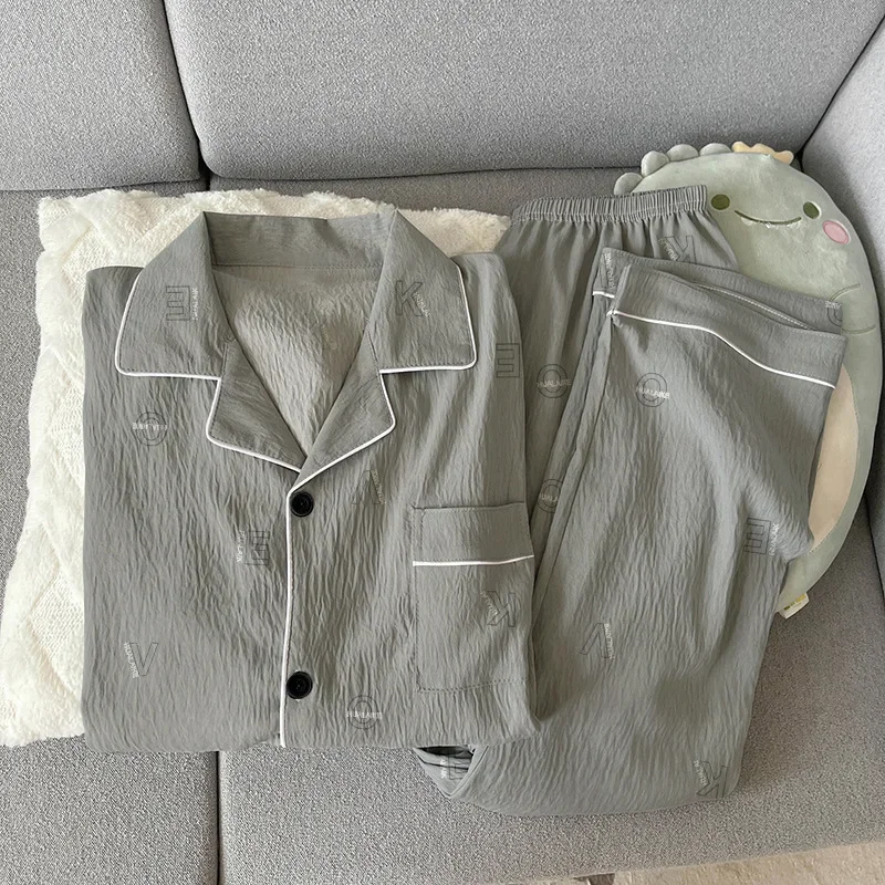 Women's Pajamas Long Sleeved Spring and Autumn Thin Men's and Teenagers' Casual Loose Home Suit Loose Student Sleepwear Homewear