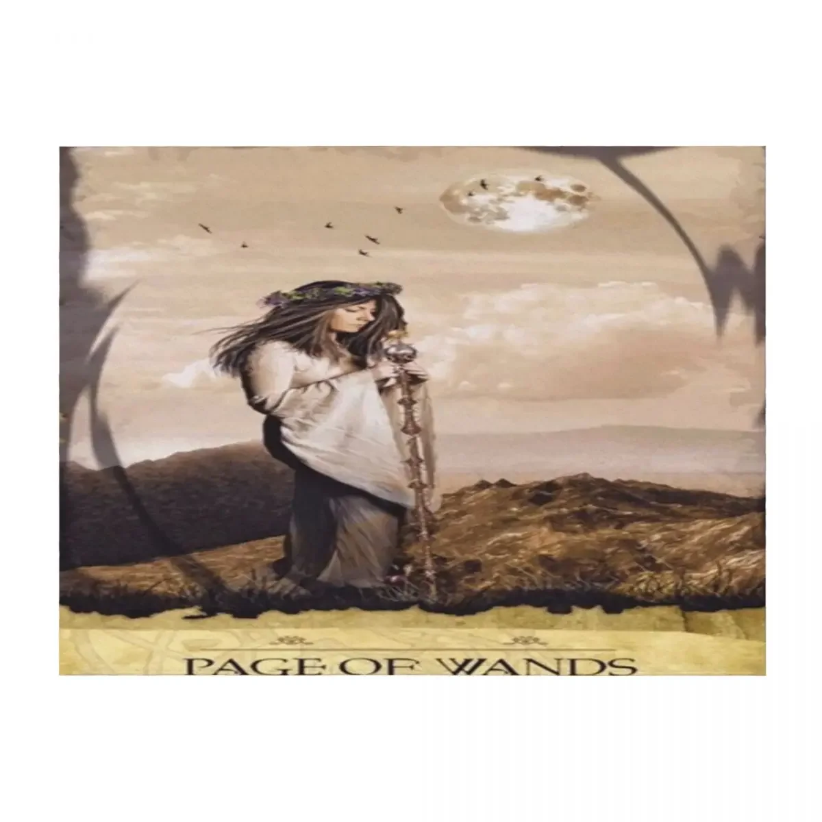 

Page of Wands Tarot Card DreamscapesbyTeresa Throw Blanket manga Decorative Beds Summer For Baby Blankets