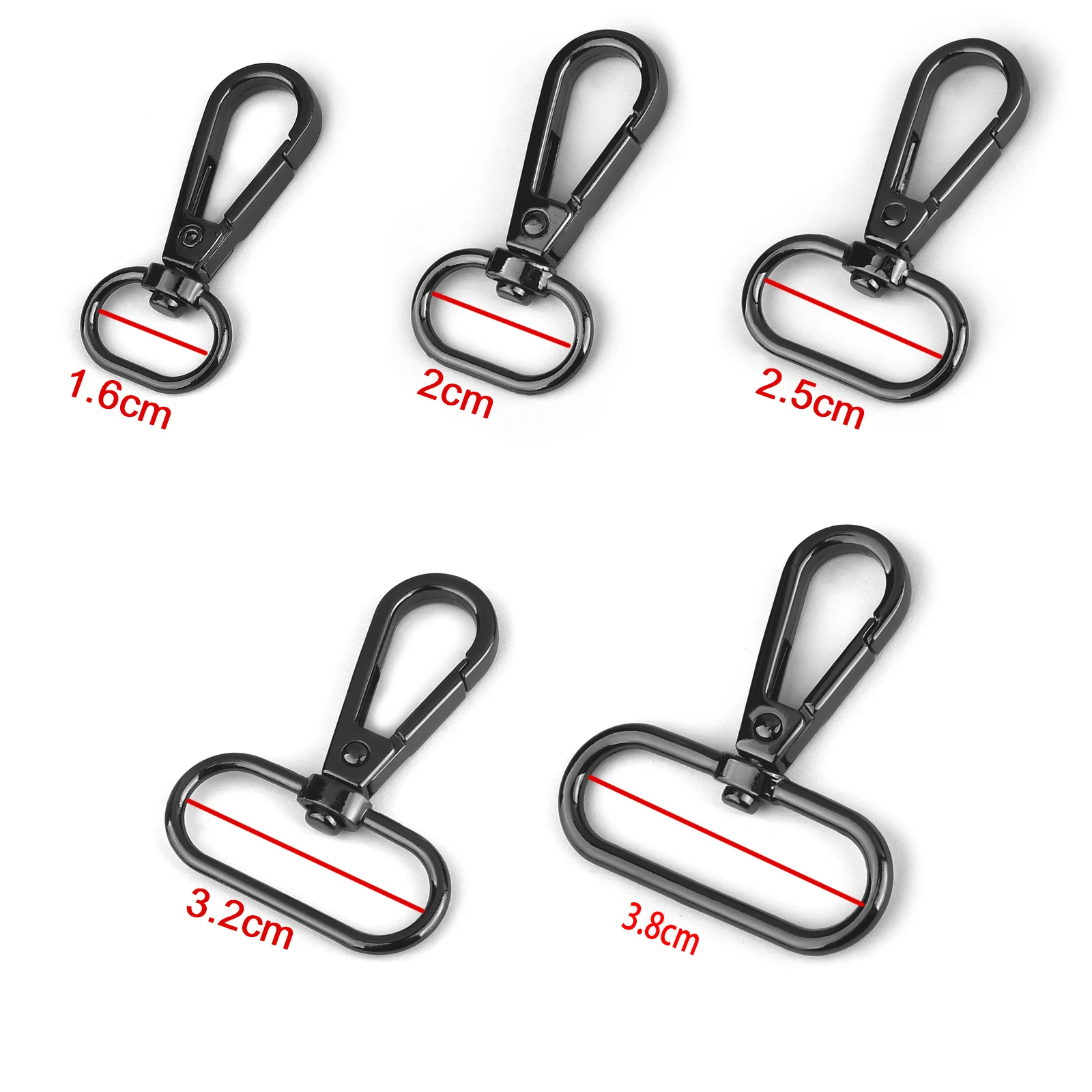 5pcs 1.6/2/2.5/3.2/3.8cm Metal Bags Strap Buckles Lobster Clasp Collar Carabiner Snap Hook DIY KeyChain Bag Part Accessories