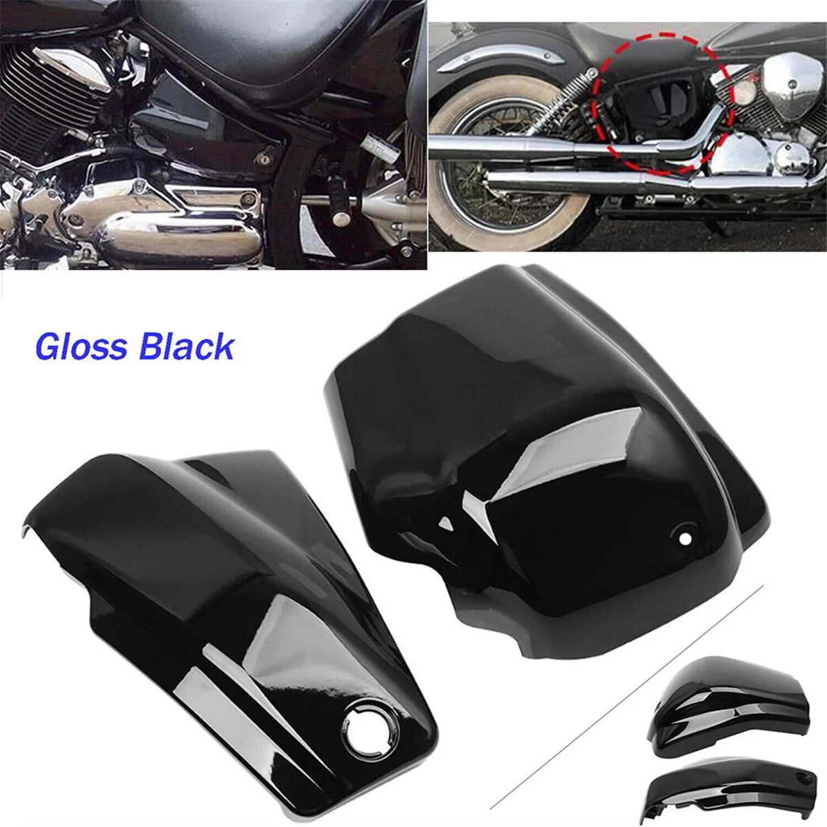 Battery Side Fairing Covers for Yamaha Dragstar Vstar XVS1100 Custom 1999-2011