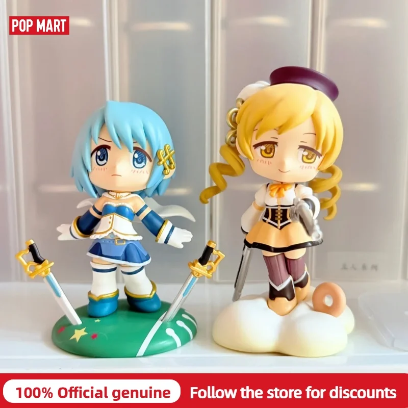 Caja Sorpresa Original POPMART Puella Magi Madoka Magica con Figura de PVC de Escena Icónica, Coleccionable, Decoración para el Hogar, Adorno, Regalo