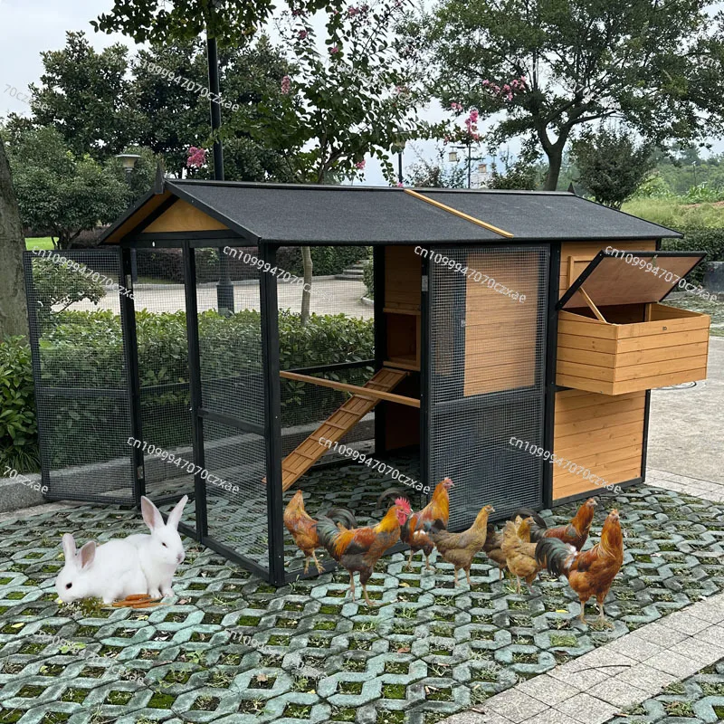 Outdoor Rainproof Sunproof Cat Cage Large Size Outdoor Chicken Coop Chicken Cage Rabbit Hutch Cat House Dog Bed Mat for Pet
