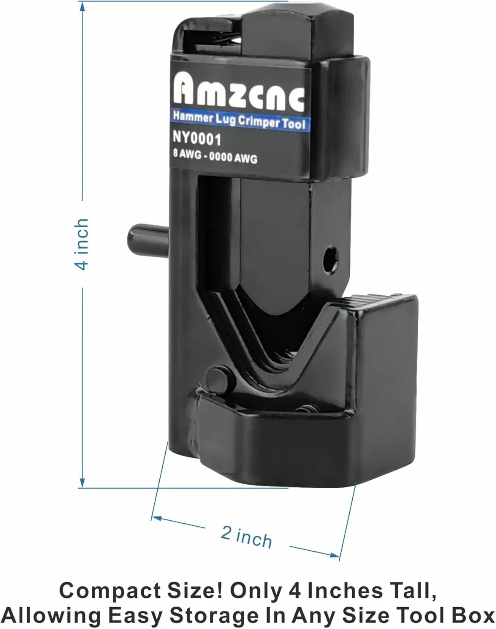 Hammer Lug Crimper Tool for 0000 AWG Battery & Welding Cables (8 AWG to 4/0) view 3
