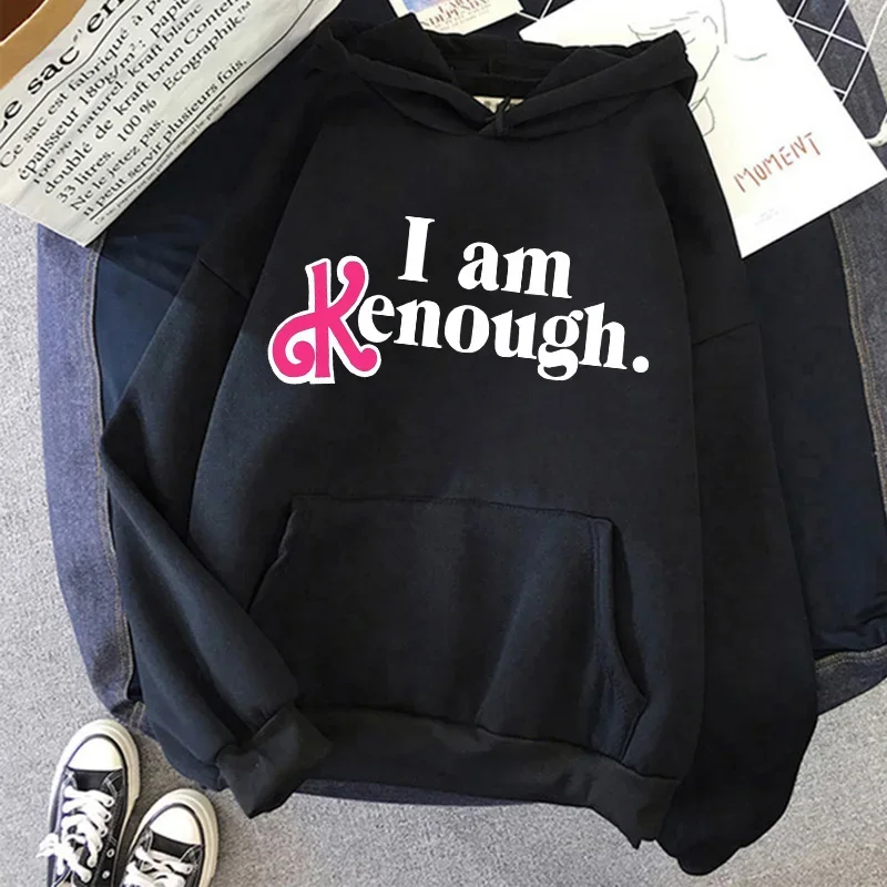 I Am Kenough Harajuku Hoodies Manga Graphic Pullovers Im Kenough Funny Hooded Aesthetic Gothic Sweatshirt Ulzzang Y2k Streetwear