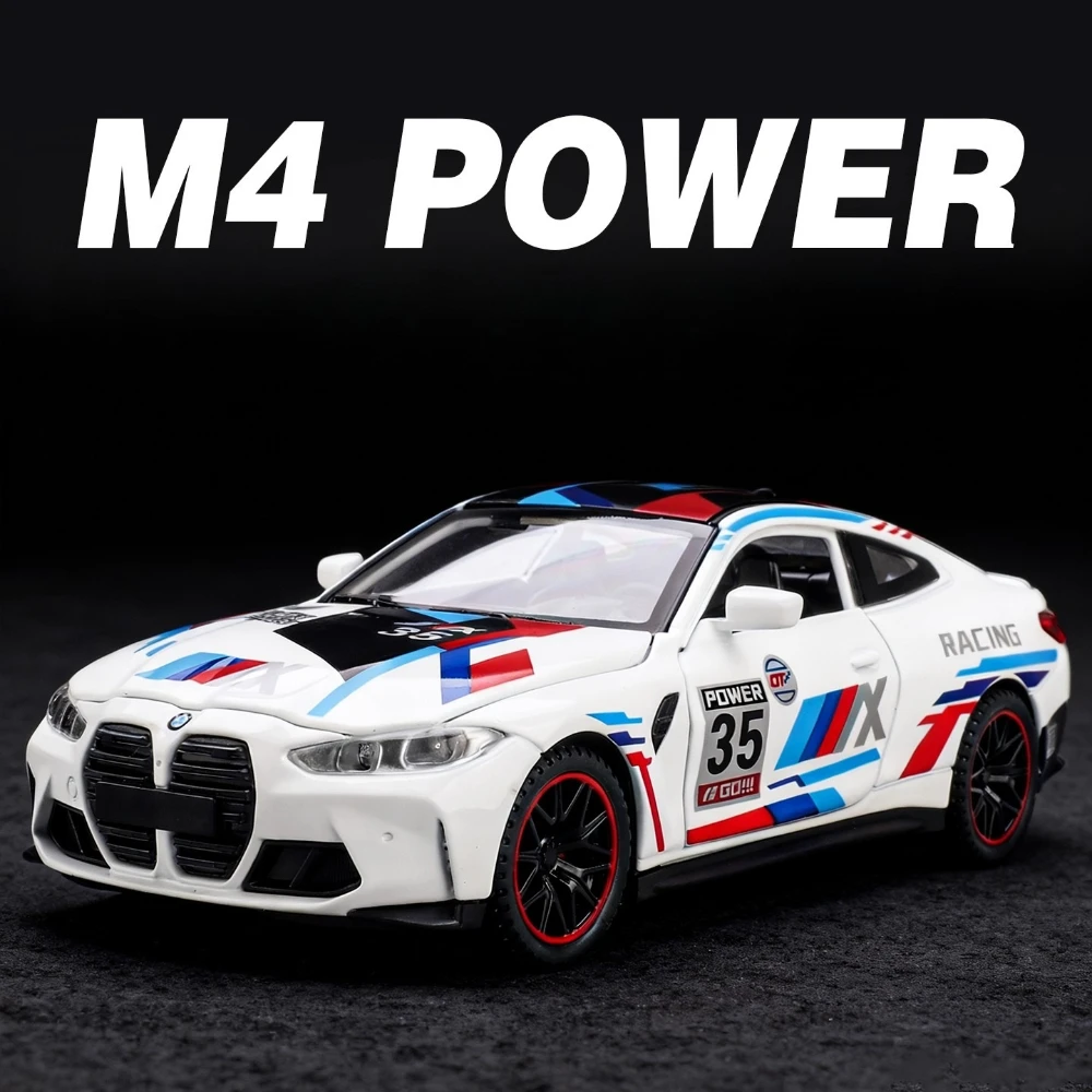 1:32 스케일 M4 300SL 트랙 버전 자동차 모형 장난감 금속 다이캐스트 음악 조명 풀백 미니어처 차량 모델 어린이 금속 장식품