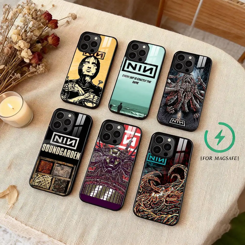 N-Nine I-Inch Nails Industrial God Phone Case For iPhone 17,16,15,14,13,12,Plus,Pro,Max For Magsafe Magnetic Wireless Charge