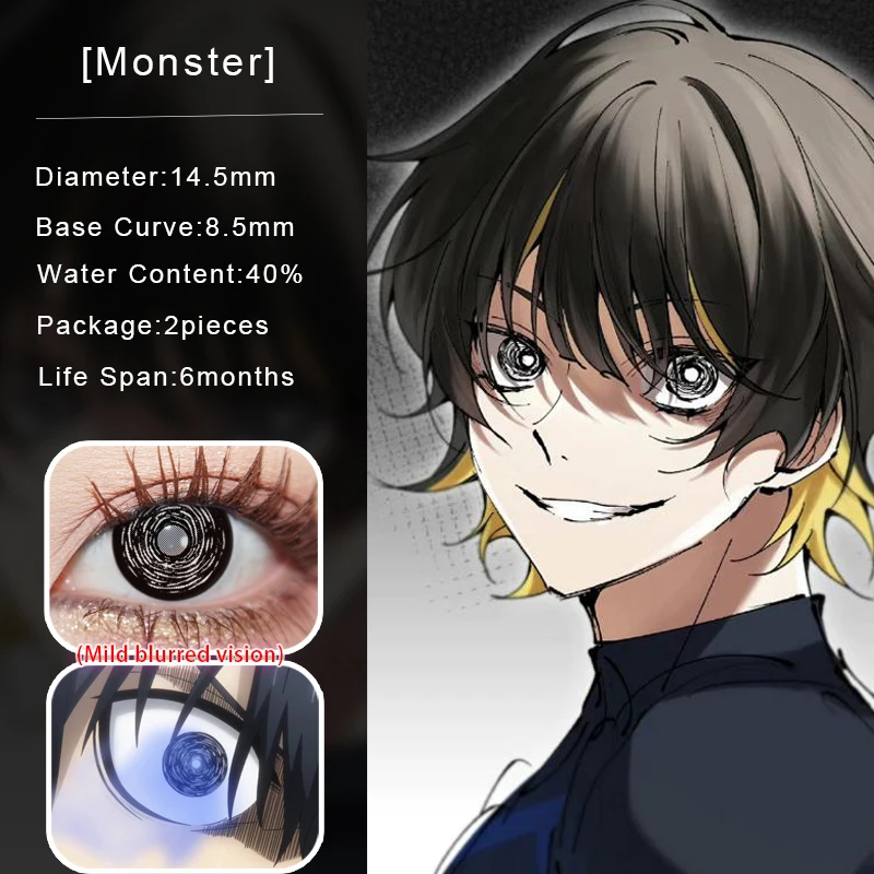 1pair Genshin Arlecchino Cosplay Color Contact Lenses Halloween Scary lens Softlens