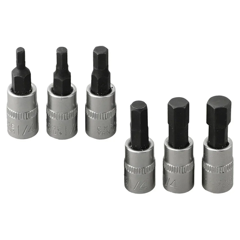 1/4 Inch Drive Hex Socket Bit Set 3mm 4mm 5mm 6mm 7mm 8mm Screwdriver Bits For Inner Hex Socket Hand Tools H3 H4 H5 H6 H7 H8