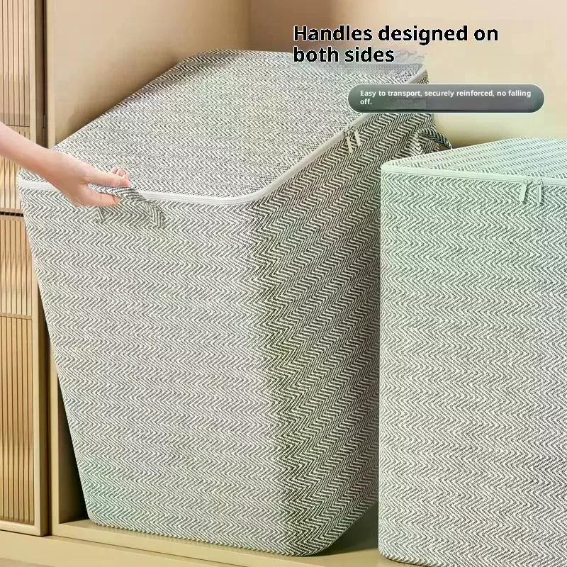 220L Big Size Clothes Storage Box With Cover Large Laundry Basket Organizer Bag For Baby Foldable