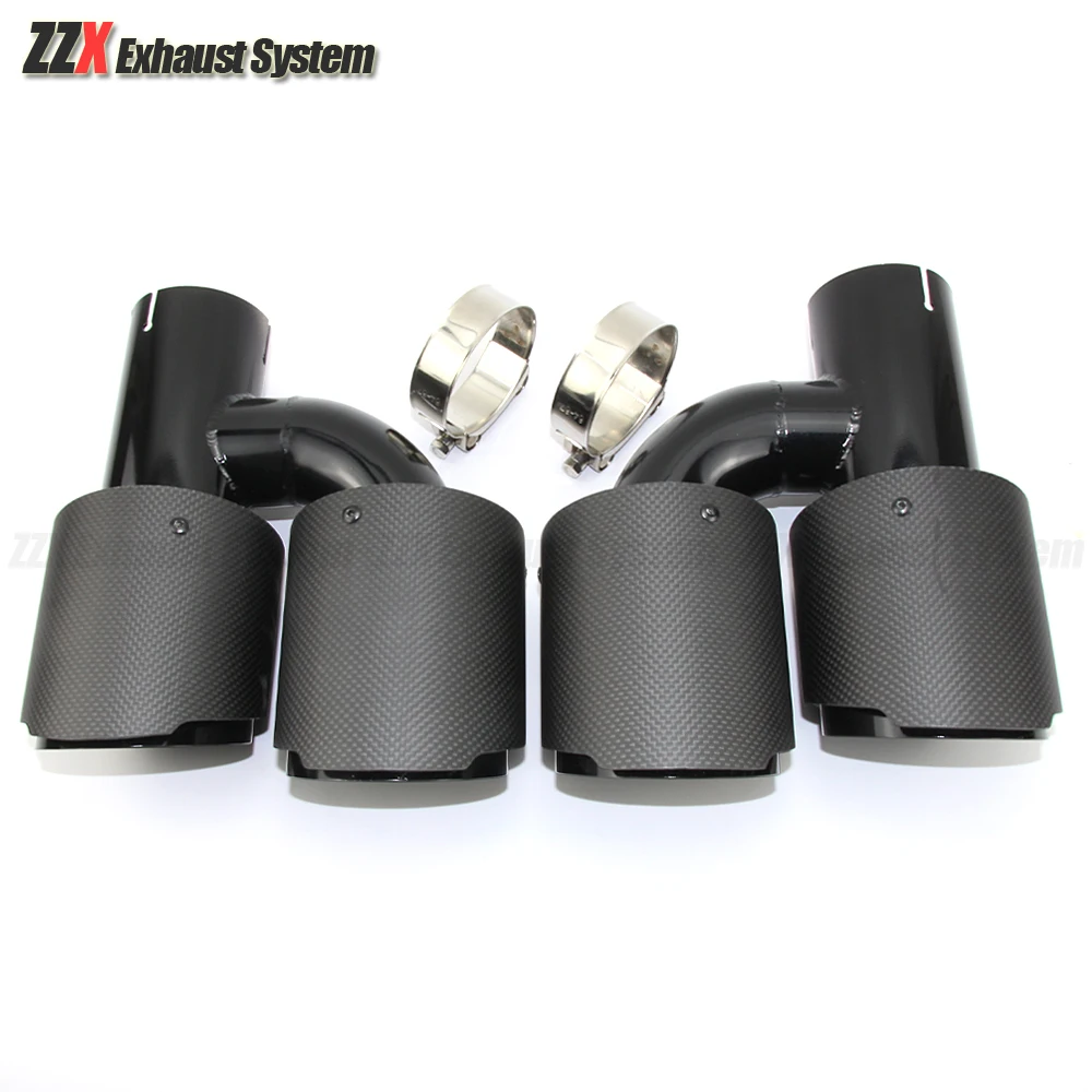 

Car styling Modified exhaust pipe muffler tail throat 304 stainless steel and carbon fiber double outlet tail pipe