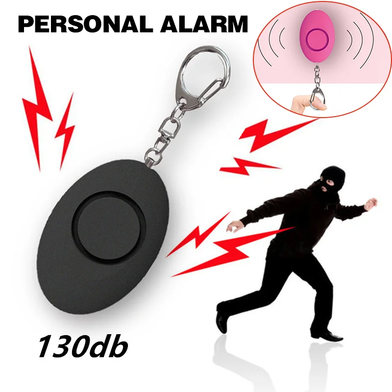 

Portable Self Defense 130DB Anti-Wolf Personal Security Alarm Keychain LED Lights Emergency Safety For Women And Elderly