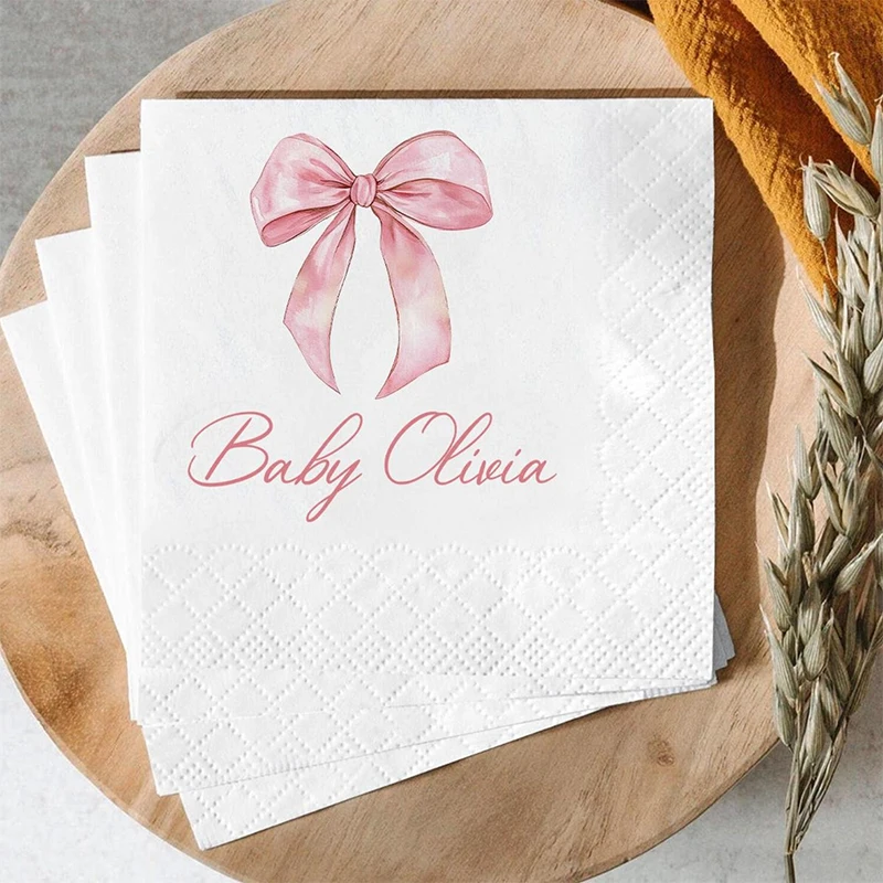 

Personalized Baby Shower Napkins Customized Beverage Cocktail Guest Napkins Baby Shower Decorations
