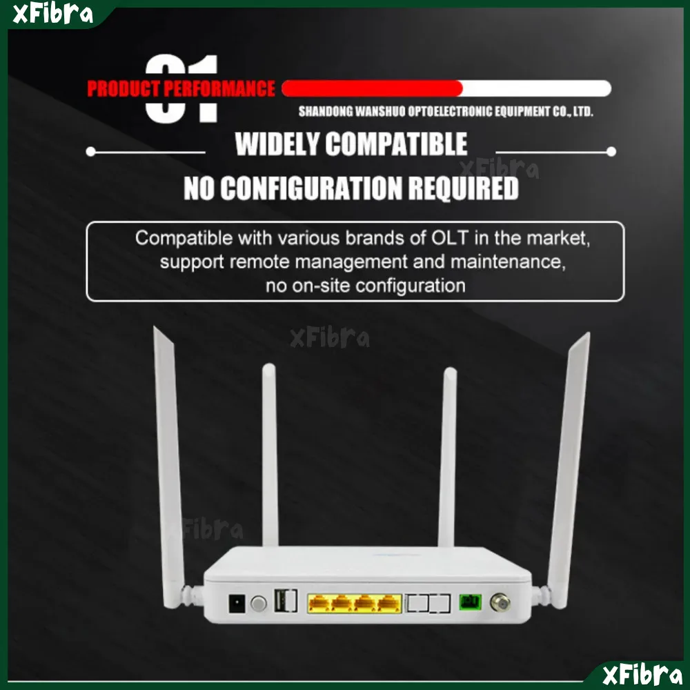 XPON ONU GEPON ثنائي النطاق WIFI 2.4G/5.8G Multi-SSID، CATV RF OUT 4x1G منافذ TR069 IPv4/IPv6 FTTH معدات الألياف البصرية #2