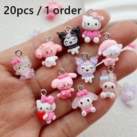 Easter & Spring 20pcs 16mm Flat Back Resin Charms Cute Cartoon Sweet Sanrio Kitty Accessory DIY Necklace Bracelet Keychain Gifts
