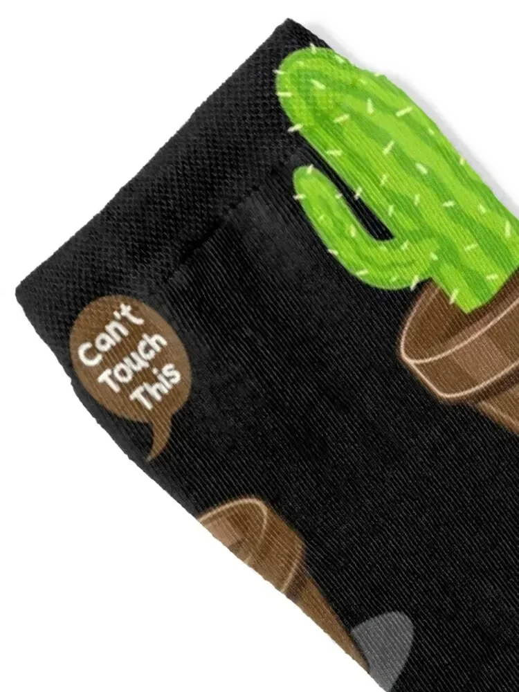 Funny cactus saying Can't Touch This Socks hip hop happy tennis christmas gift Luxury Woman Socks Men's