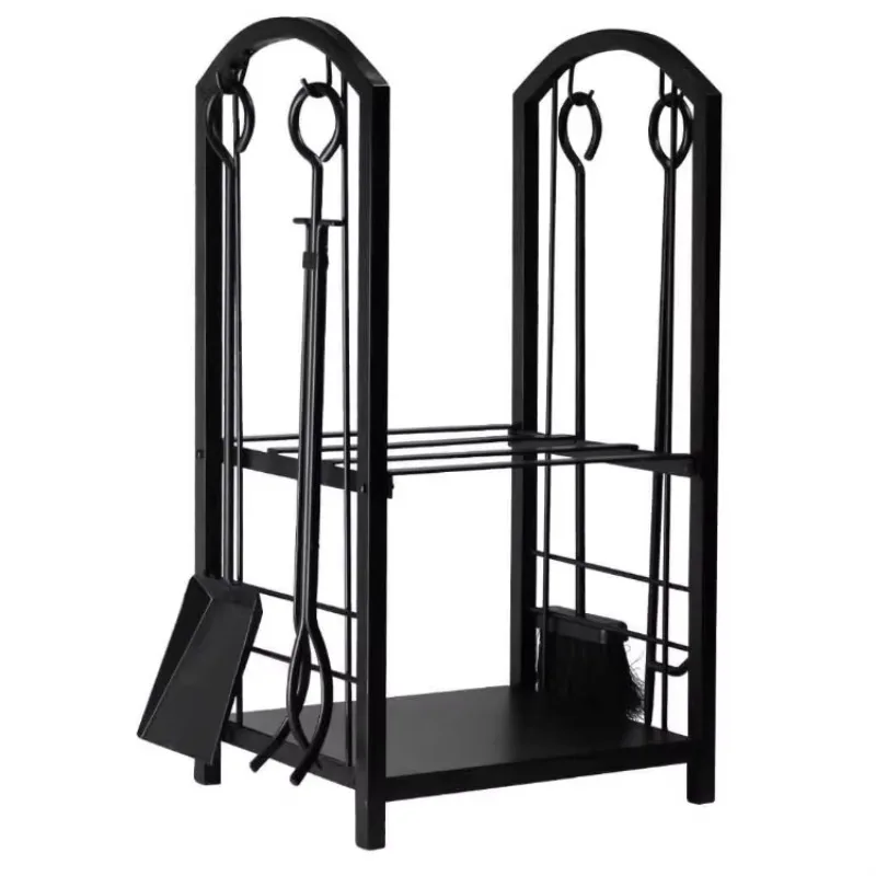Hot Selling Useful Black Backyard Indoor And Outdoor Firewood Log Rack Holder
