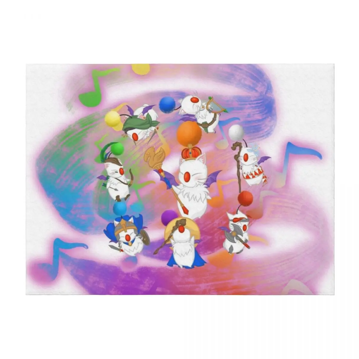 

Thornmarch Extreme - Good King Moogle Mog XII from FF14 Original Art Throw Blanket bed plaid Softest Sofas Bed covers Blankets