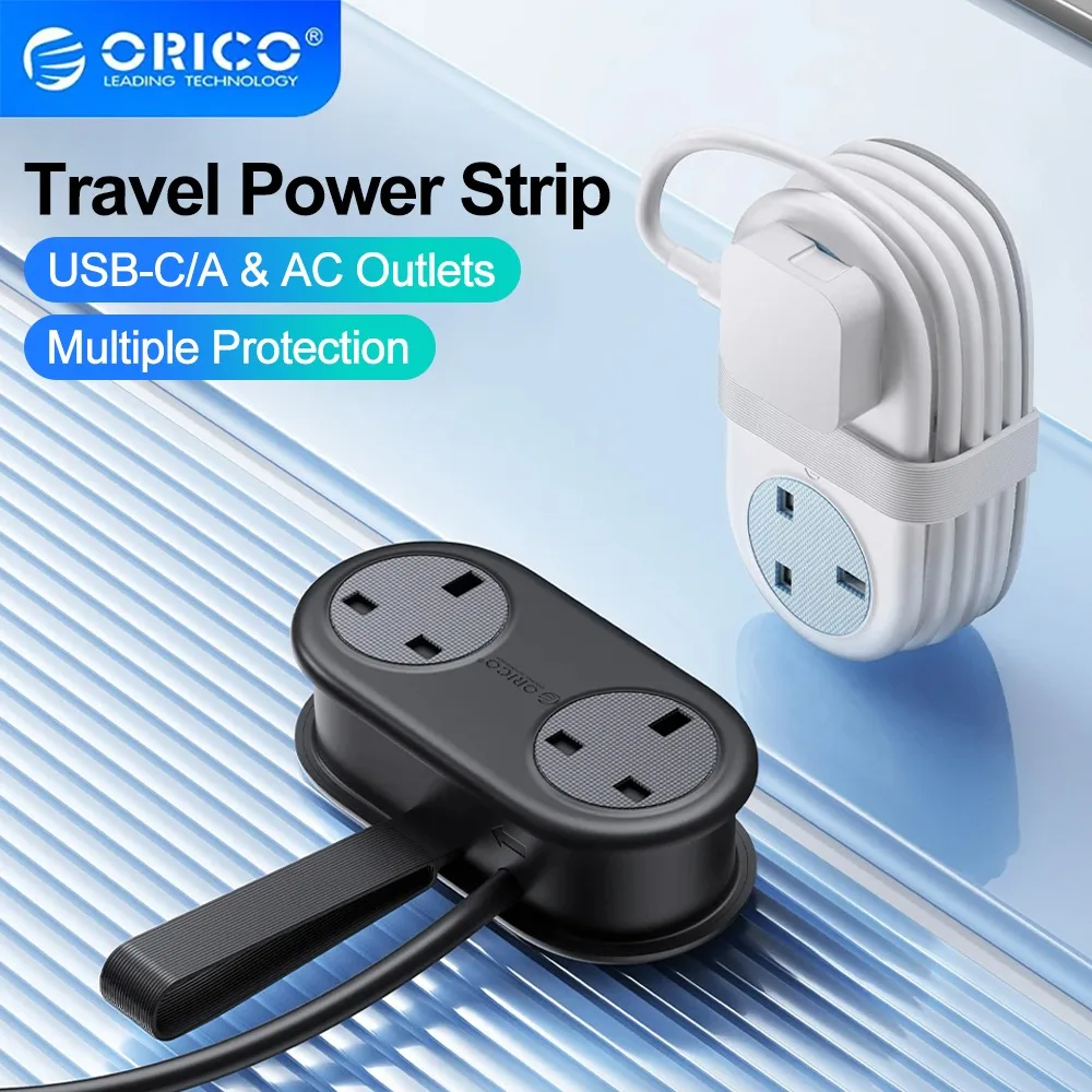 ORICO Plug Power Strip with USB Charging Ports Type C Fast Charging for UK Plug for Travel USB Charging Dock Usb Hub Smart Plug