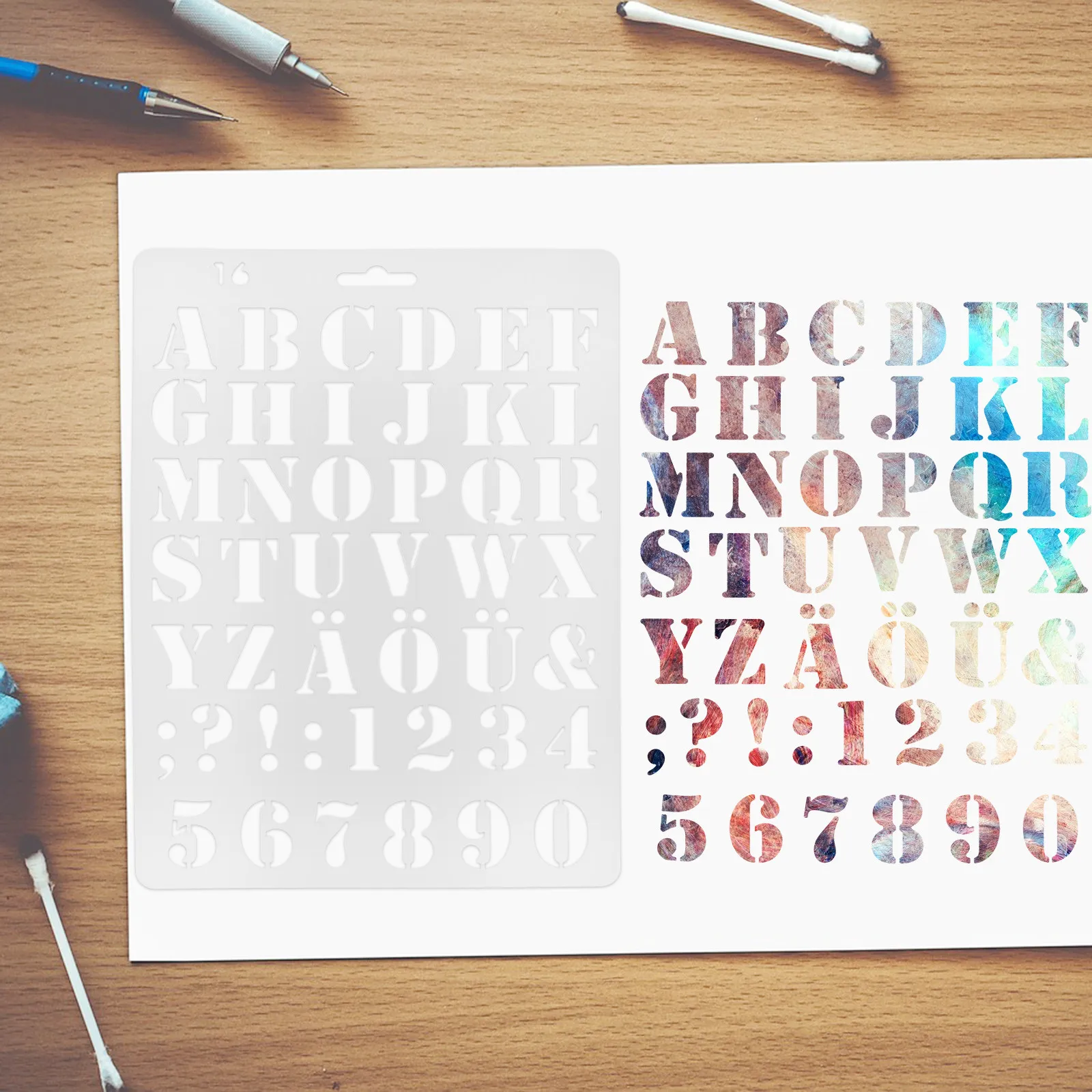 8Pcs Letter Number Stencils Alphabet Stencil Set Pet Reusable Washable Flexible for DIY Crafts Painting Wood Fabric Paper Wall