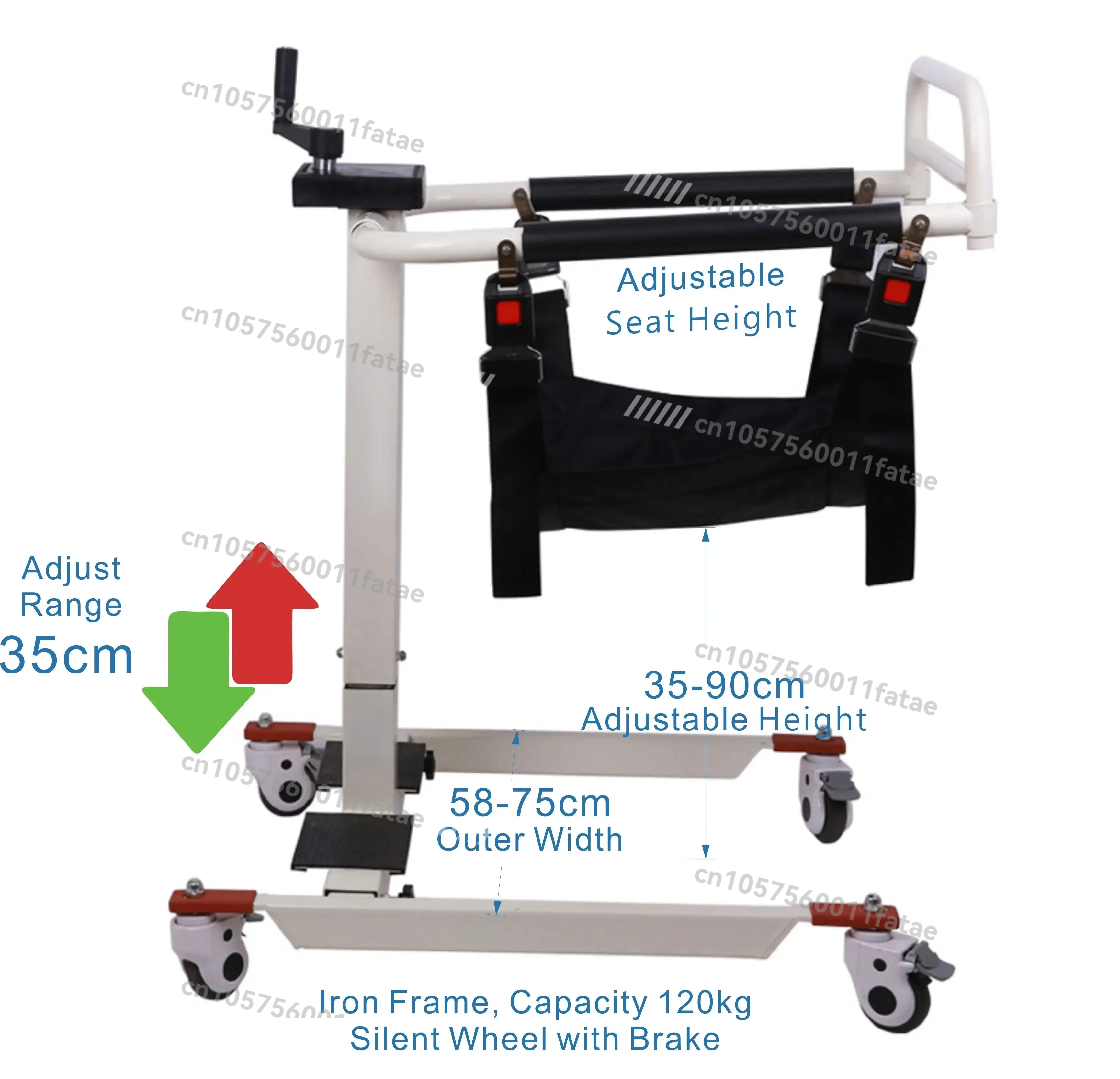 

Upgrade Transfer Chair Elderly Lift, Portable Transfer Lift, Adjustable Height Bedside Toilet Shower Transport Chair