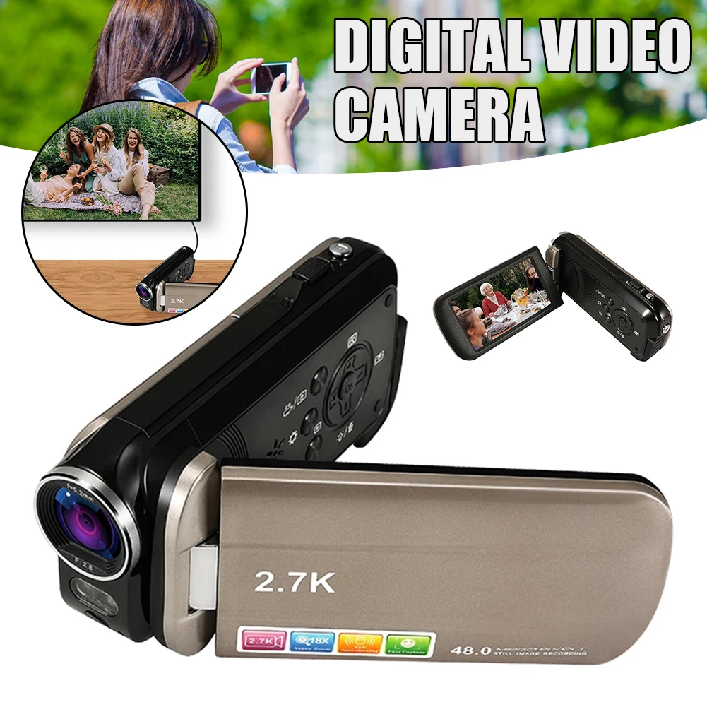 Portable Digital Camcorder Professional Digital Video Camera 2.7K 3.0 inch Rotating Screen Quality Video Camera For Beginner