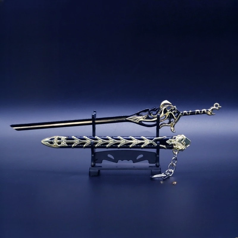 22 سنتيمتر/8.66in الصين أنيمي الطرفية السجن الظل السيف مع غمد سلاح معدني نموذج جامع مجموعة سطح المكتب زينة هدية #3