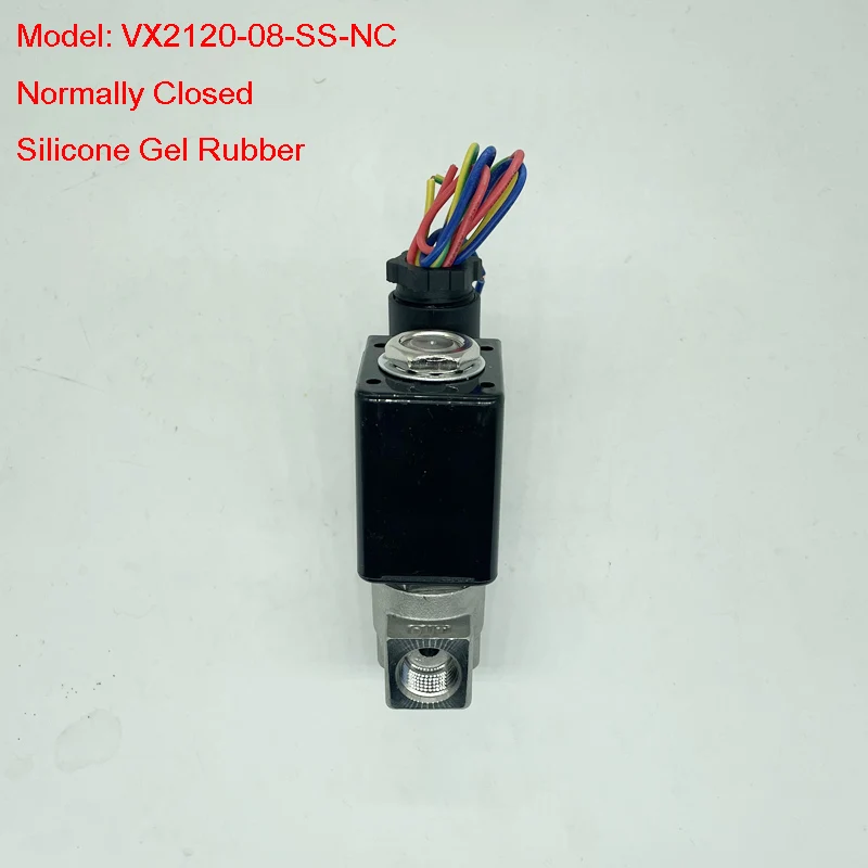 Imagem -04 - Food Class Silicone Gel Rubber Solenoid Valve Normalmente Fechado Way Model Ship Vx212008-ss-nc