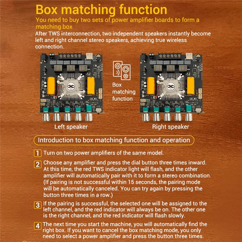 AA08-ZK-AS1 2G 2,1 canales TPA3255 Bluetooth módulo de placa amplificadora de potencia Digital Subwoofer de tono alto y bajo 220WX2 + 350W