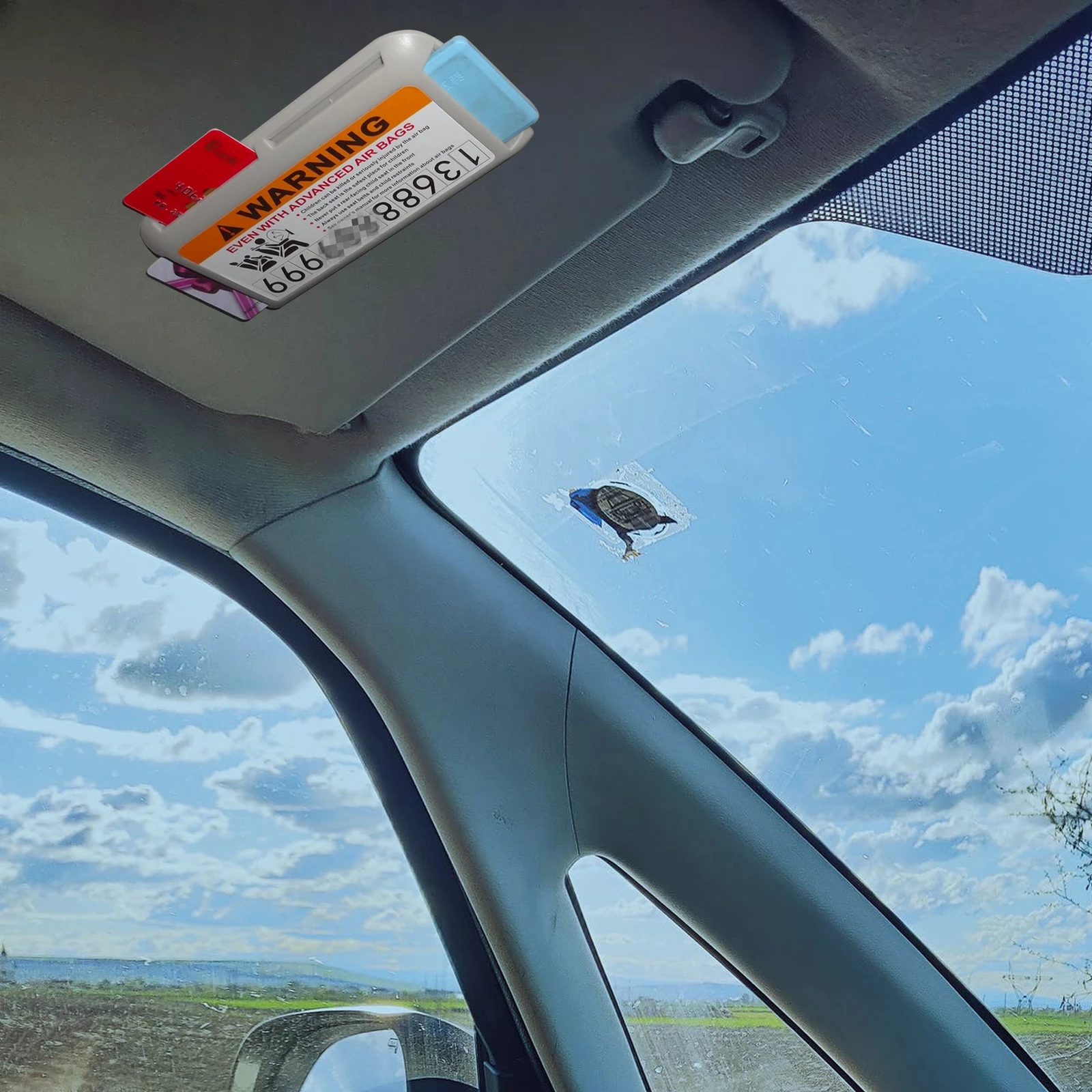 

2pcs Visor Cards Holder Durable Plastic Organizer For Highway Toll Cards Auto Interior Accessories Easy Install Adhesive