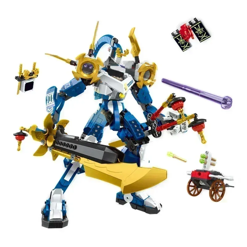 Blocs de construction samouraï X MECH de Mecha Nya, avec 8 figurines MOC, briques à assembler, jouet cadeau pour enfants garçons