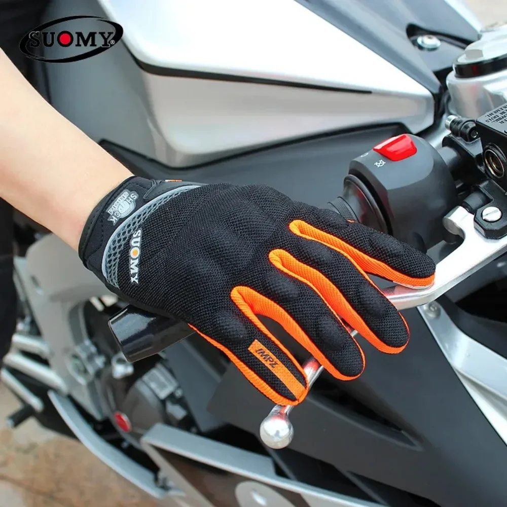 

SUOMY Breathable Full Finger Racing Motorcyclist Gloves Quality Stable Riding Gloves Wearable Motorcycle Gloves Size S-XXL Black