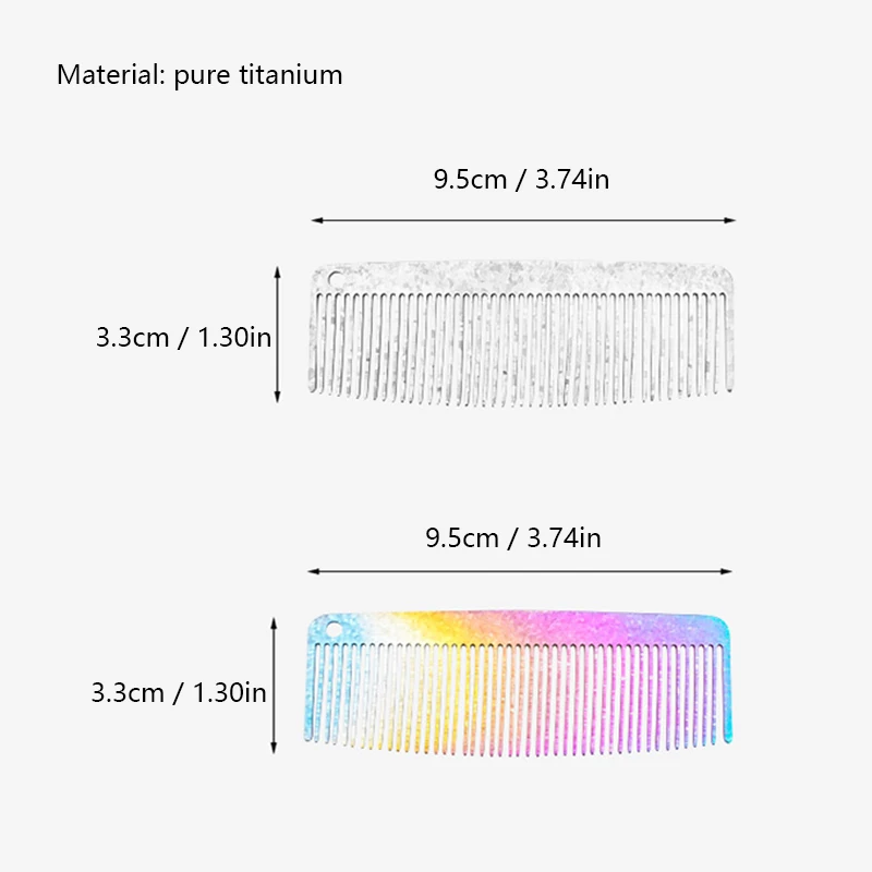 Pure Titanium Beard Comb, Outdoor EDC Portable Hair Comb, Travel Styling Pocket Comb