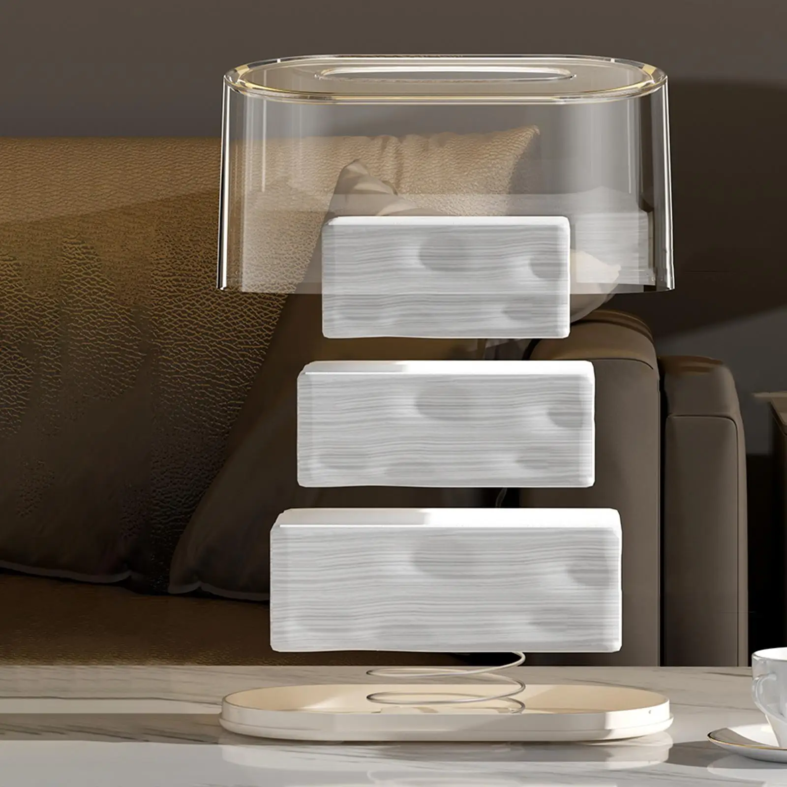 Tissue Box Tissue Case with Spring Multipurpose Convenient Napkin Dispenser for Kitchen Restroom Bedroom Countertop Table