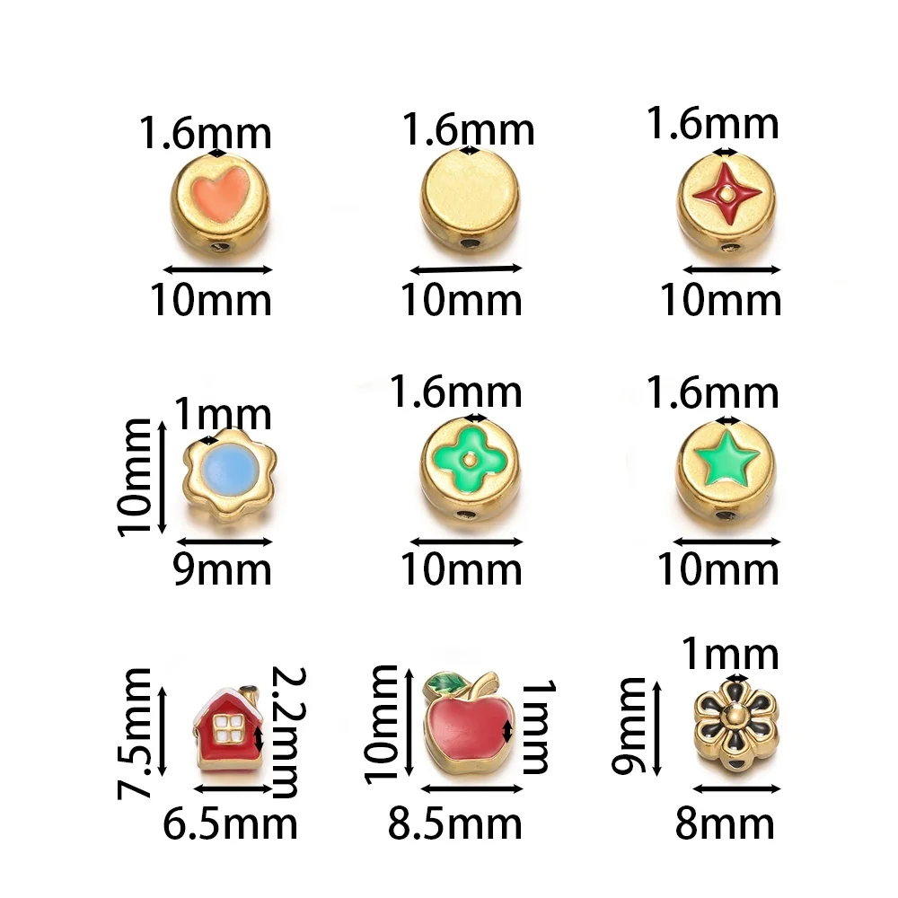 2Pcs/Pack Stainless Steel Various Shape Spacer Charms Beads For Handmade DIY Jewelry Making Bracelet Necklace Accessories view 2