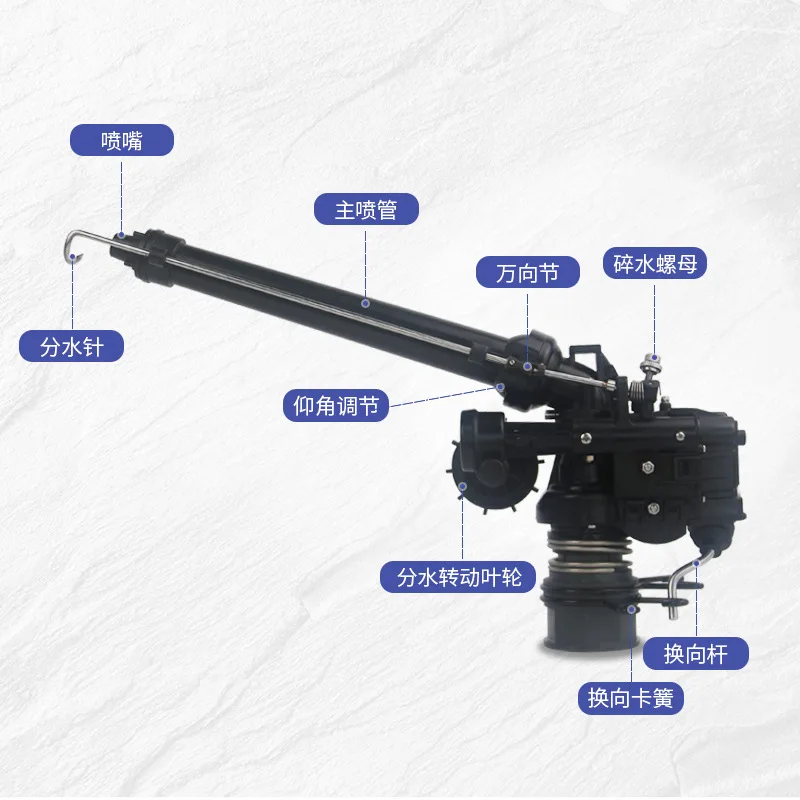 

Turbine spray gun farmland irrigation industrial dust removal automatic rotary atomization high pressure water gun spray